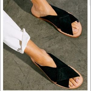 New Free People Emelia Slip On Sandal Black 39